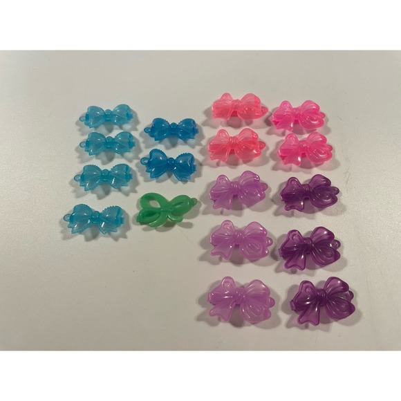 Vintage Lot Girl's Hair Clip Bows Barrettes Translucent Colorful 80's 90's Y2K - Picture 2 of 13